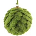 10cm Felt Scalloped Hanging Ball - Green