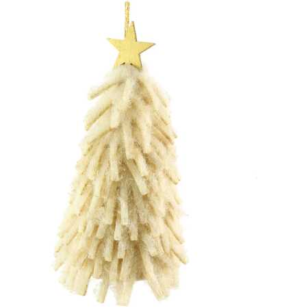 12cm Felt Fringed Hanging Christmas Tree