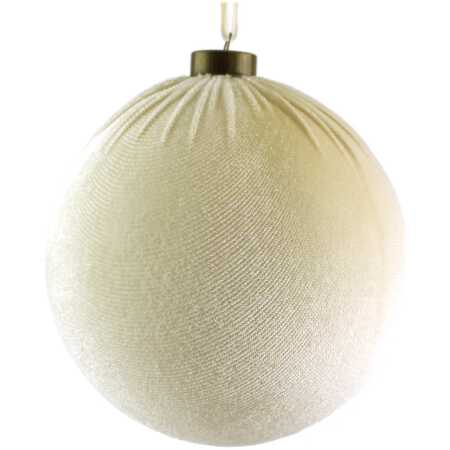 Christmas - 15cm Velvet Hanging Ball - Cream