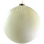 Christmas - 20cm Velvet Hanging Ball Cream