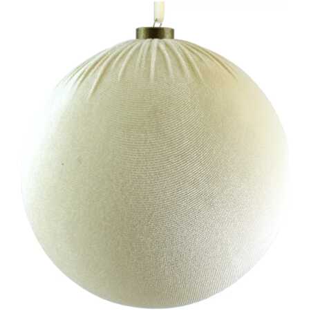 Christmas - 20cm Velvet Hanging Ball Cream