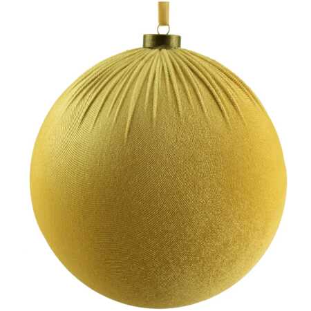 Christmas - 20cm Velvet Hanging Ball Gold