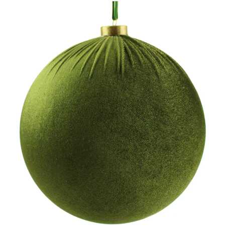 Christmas - 20cm Velvet Hanging Ball Green