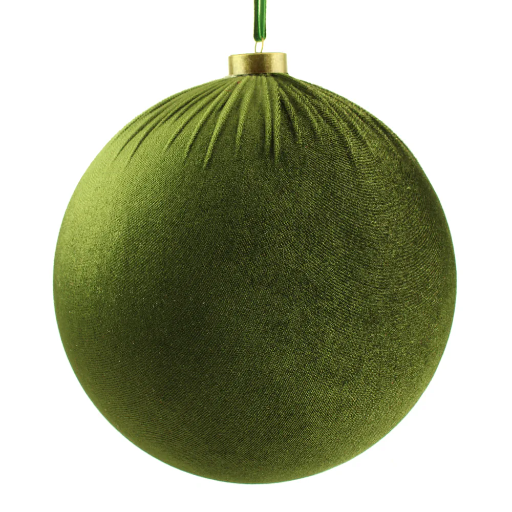 Christmas &ndash; 20cm Velvet Hanging Ball Cream