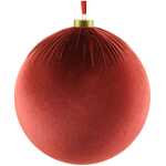 Christmas - 20cm Velvet Hanging Ball Red