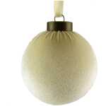 A Pack of 12  8cm Cream Velvet Hanging Ball