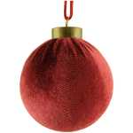 A Pack of 12 8cm  Burgundy Velvet Hanging Ball