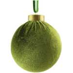 A Pack of 12 8cm Green  Velvet Hanging Ball