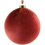 Christmas - 15cm Velvet Hanging Ball - Burgundy