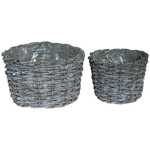 WASHED RATTAN RND Set of 2