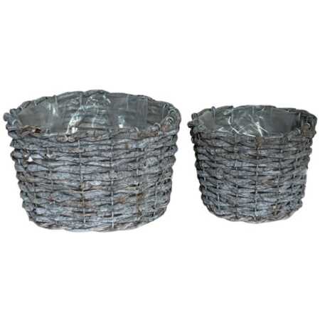 WASHED RATTAN RND Set of 2