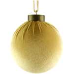 A Pack of 12 8cm Gold Velvet Hanging Ball