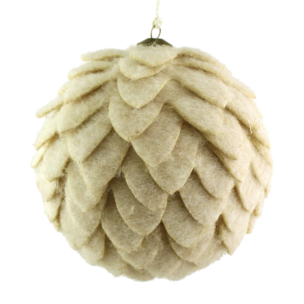 Small & Large Felt Scalloped Hanging Ball, The Baggery Sundries UK Ltd Small & Large Felt Scalloped Hanging Ball