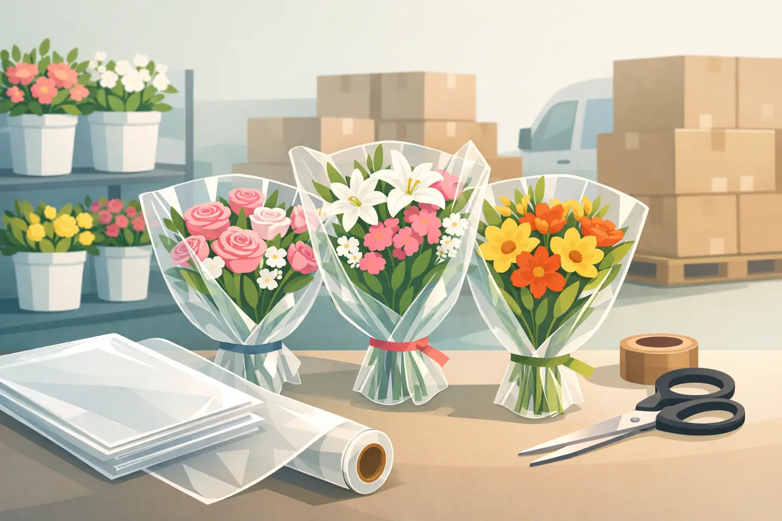bouquet cellophane wholesale