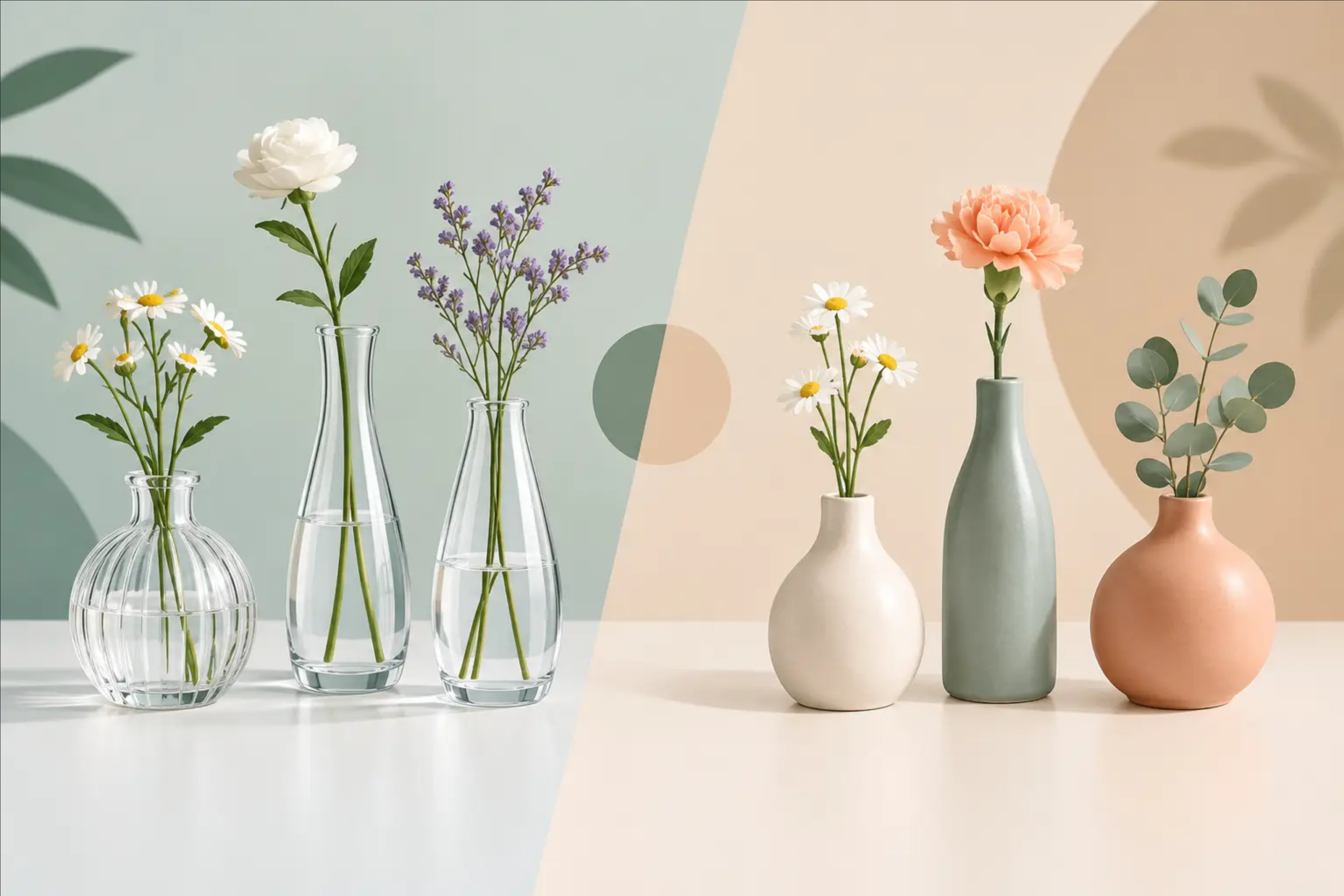 glass or ceramic bud vases