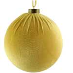 Christmas - 15cm Velvet Hanging Ball - Gold