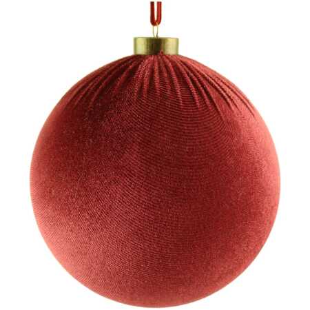 Christmas - 15cm Velvet Hanging Ball - Burgundy