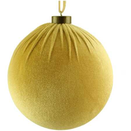 Christmas - 15cm Velvet Hanging Ball - Gold