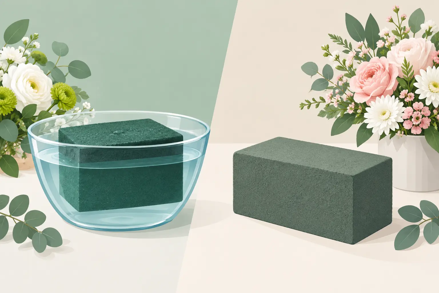 wet versus dry floral foam